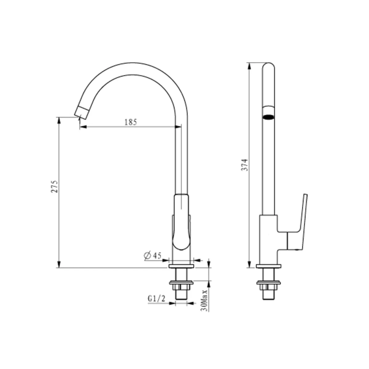Aalto 8833BN Sink Cold Tap - view 2